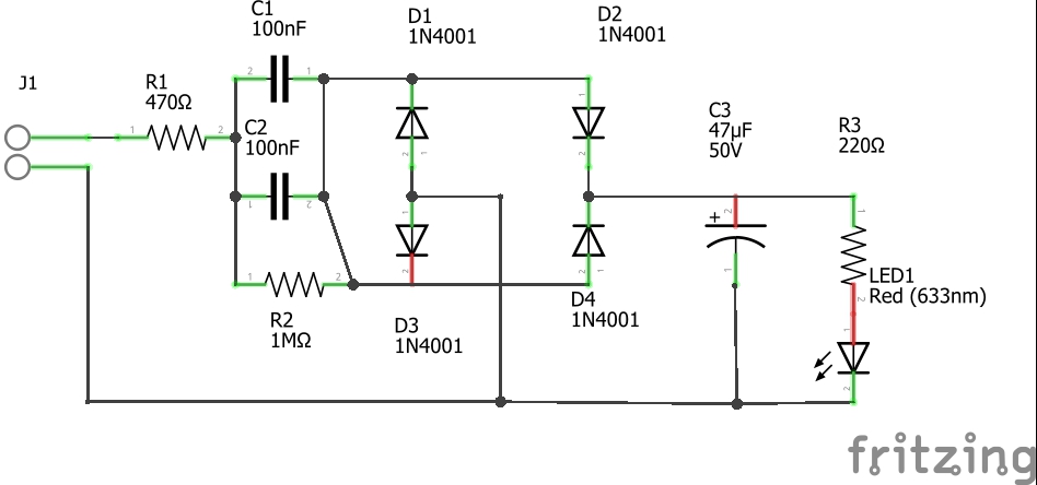 A Circuit to operate an LED on 120V Mains – UNIXwizardry